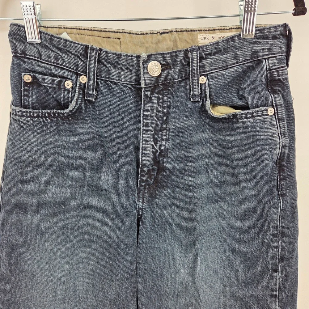 Rag & Bone Andi High-Rise‎ Ankle Wide Leg Cropped Jeans Dark Wash Size 27
